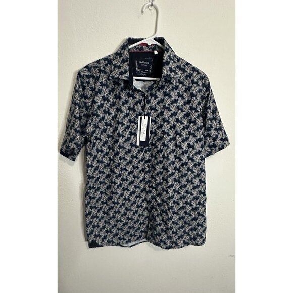 Silver Stone Digital Collection Modern Fit Button Up Short Sleeve Shirt Size XL - Picture 1 of 9